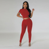 Pit stripe sports two sets round neck tight sexy women's clothing