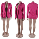 Solid color lapel open wear multi color suit jacket top