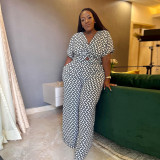 Sexy Printed Large Casual Wide Leg Two Piece Set
