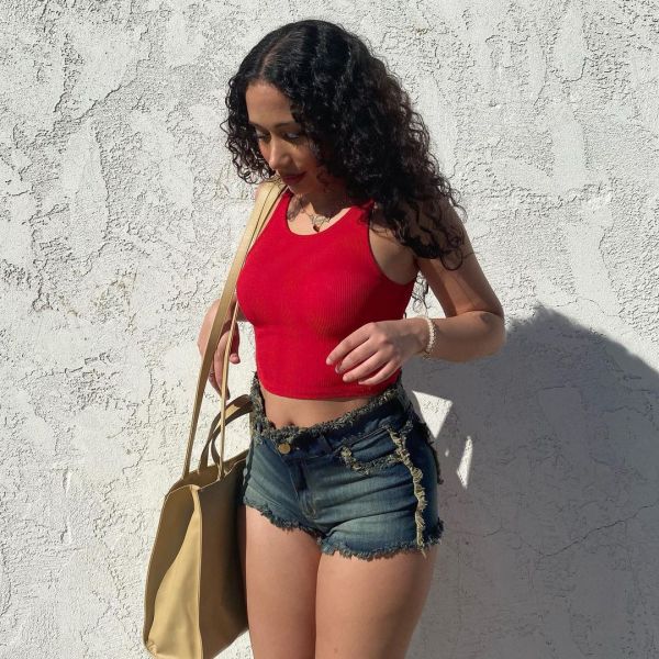 Women's back letter printed high waisted zipper with matted vintage basic fashion denim shorts