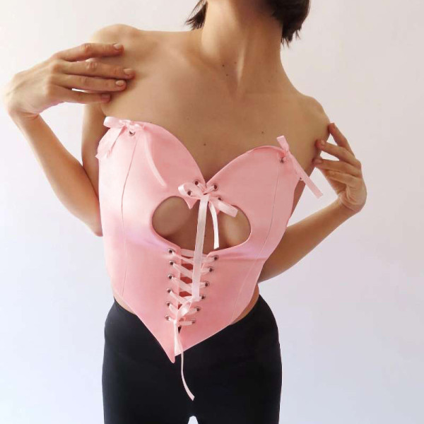 Women's Fashion One line Neck Strap Plastic Slim Fit Bottom Small Tank Top Bra