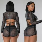 Sexy hot diamond three piece nightclub suit