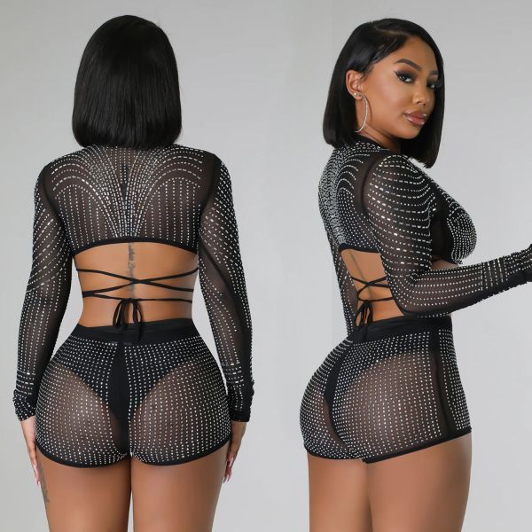 Sexy hot diamond three piece nightclub suit