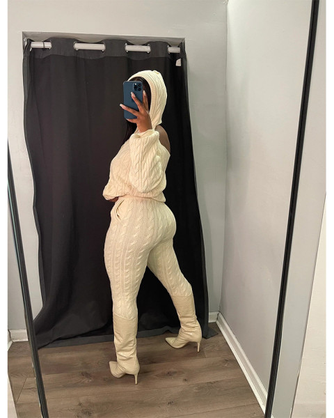 High Quality Women Knit Sweater 2 Pcs Sets XT8206