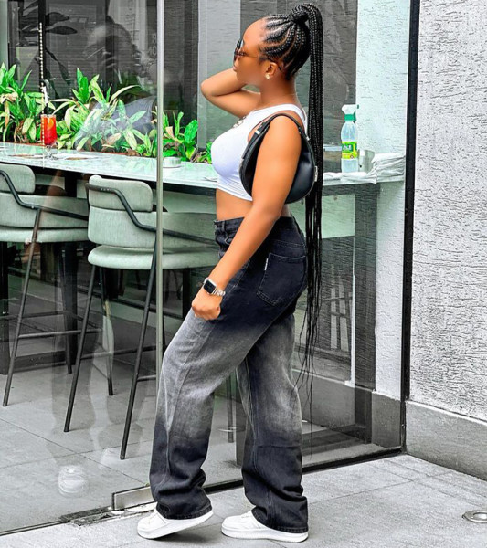 Water Gradually Changing Straight Tube Jeans