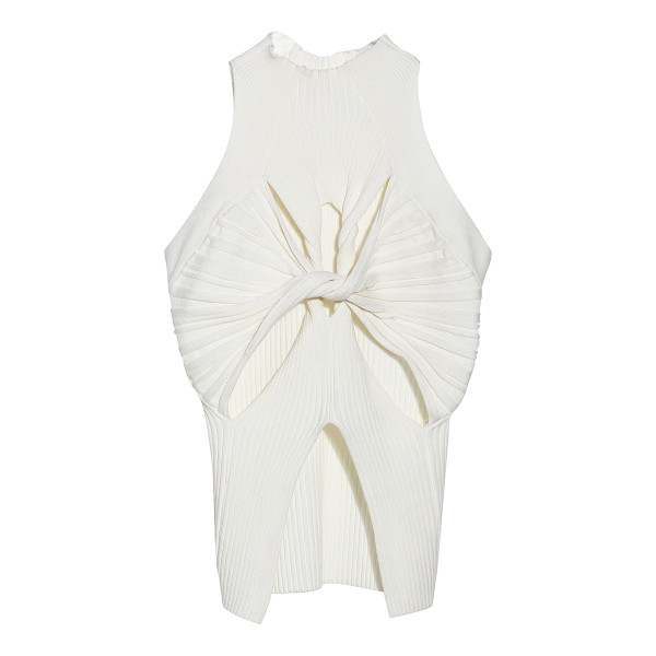 Sleeveless high neck knitted vest