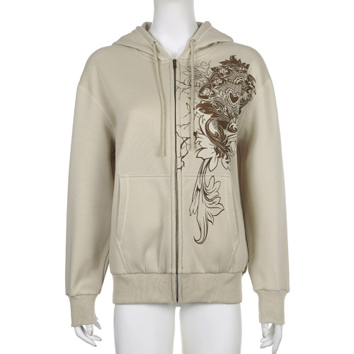 Loose Hooded Cardigan Sweater Coat