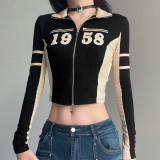 Digital printed zippered T-shirt