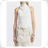Sleeveless high neck knitted vest