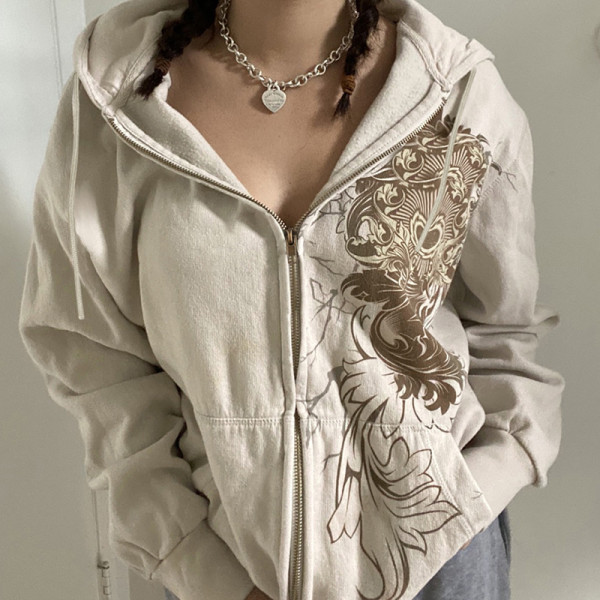 Loose Hooded Cardigan Sweater Coat