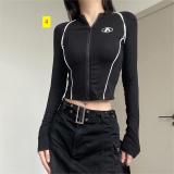 Zipper Short Print T-shirt