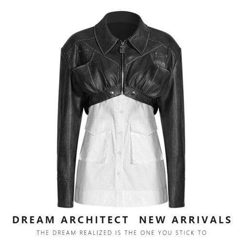 Fake two detachable motorcycle jackets