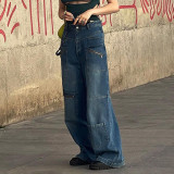 Straight leg wide leg pants