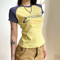 Round neck slim fitting basic short sleeved top Round neck slim fitting basic short sleeved top