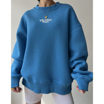 Loose knit printed pullover sweater Loose knit printed pullover sweater
