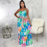 Loose sleeveless V-neck strap dress