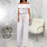 Sexy and fashionable one line collar bra style women's jumpsuit