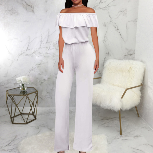 Sexy and fashionable one line collar bra style women's jumpsuit
