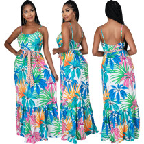 Loose sleeveless V-neck strap dress