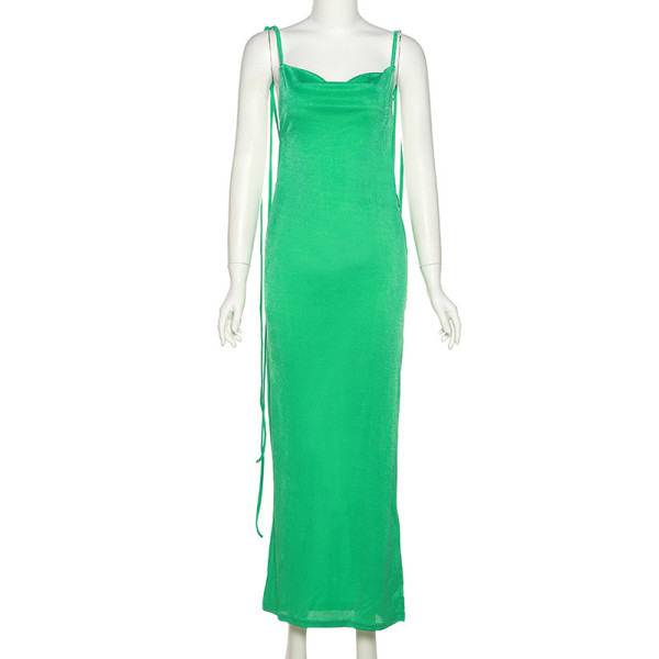 Strap Sexy Open Back Slim Fit Wrap Hip Style Dress