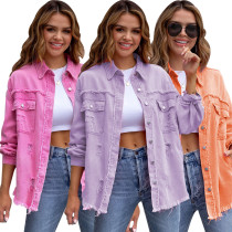 Long solid denim jacket Long solid denim jacket