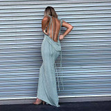 Strap Sexy Open Back Slim Fit Wrap Hip Style Dress
