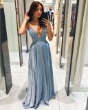 Slim fitting long dress with strap and open back