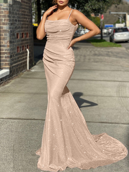 Sleeveless suspender dress slim fitting long skirt