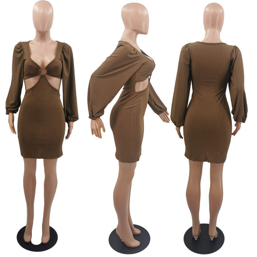 Sexy Off waist Light Mature Dress