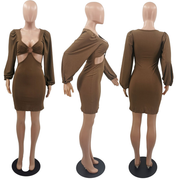 Sexy Off waist Light Mature Dress