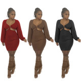 Sexy Off waist Light Mature Dress