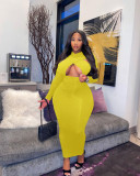Large Women's Solid Color Dress