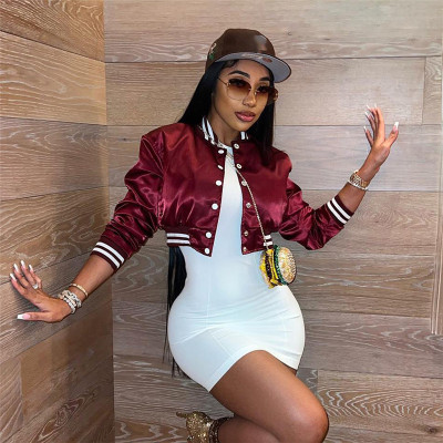 Open navel loose short flight jacket jacket jacket