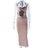 Chest wrap suspender hollowed out hip wrap skirt