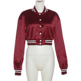 Open navel loose short flight jacket jacket jacket