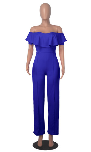 Women's V-neck ruffled sexy waist up jumpsuit
