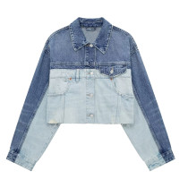 Casual patchwork denim jacket 4365071400 Casual patchwork denim jacket 4365071400