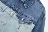 Casual patchwork denim jacket 4365071400