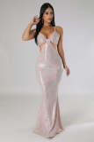Sexy suspender fishtail long dress with hot sequins sexy dress