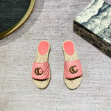 Grass embroidered letters flat bottomed women's shoes