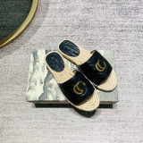 Grass embroidered letters flat bottomed women's shoes