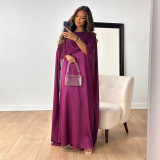Women's round neck loose swing chiffon dress