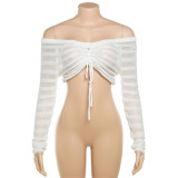 Drawstring knitted top