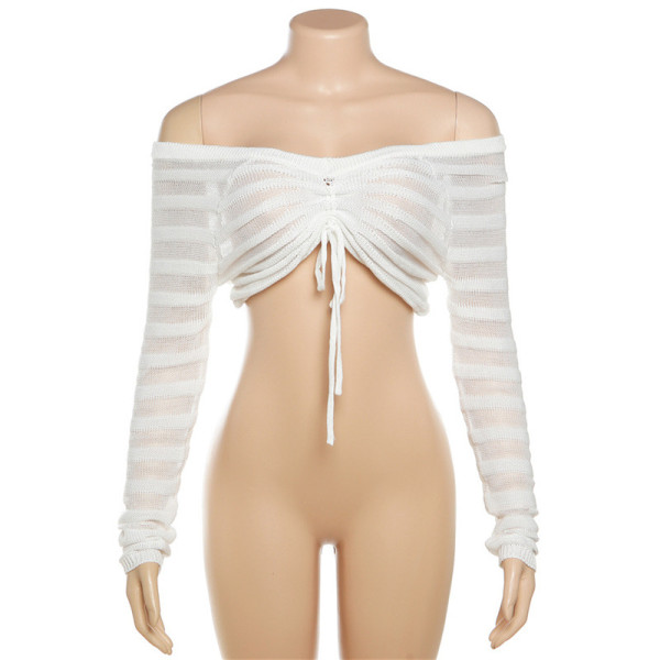 Drawstring knitted top
