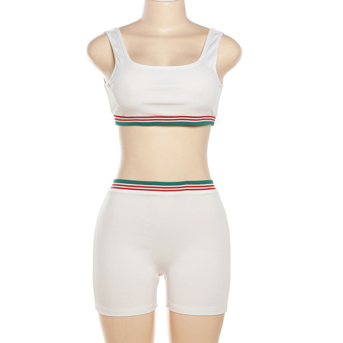 High waisted tight shorts set