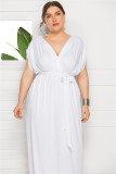 Sexy Solid V-Neck Loose Swing Dress
