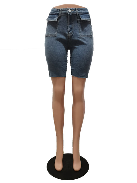 Perforated Wash Water Set Pearl Slim Fit Jeans and Shorts