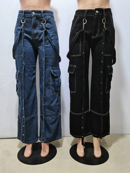 Work bag sling loose casual denim pants