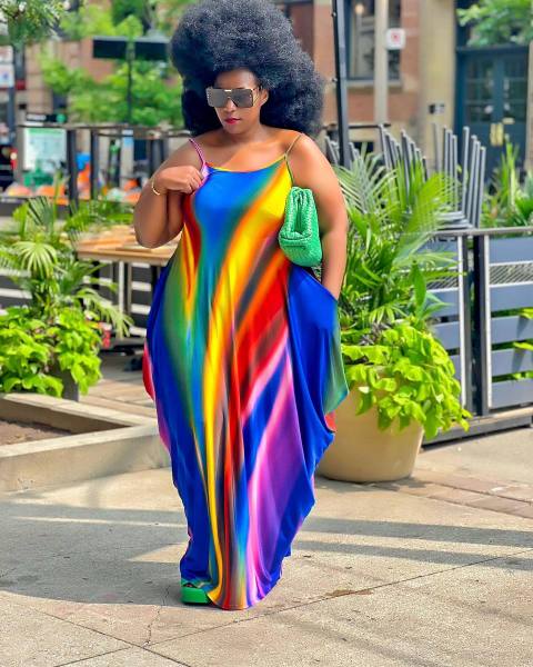 Large Women's Sexy Casual Loose Strap Dress