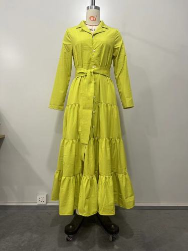 Women's multi color patchwork dress with belt